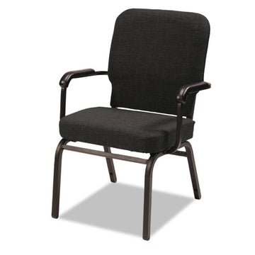 Alera® Oversize Stack Chair With Fixed Padded Arms, Supports Up To 500 Lb, Black Vinyl Seat-back, Black Base, 2-carton freeshipping - TVN Wholesale